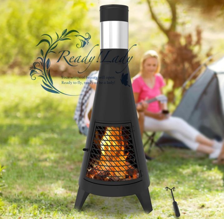 焚火台 大型 キャンプ用 ロケットストーブ 二次燃焼 キャンプストーブ 焚火台 バーベキュー コンロ ファイヤーピット アウトドア用品 600℃の高温に耐える 強力火力 軽量 防風 ビーチ|釣り|登山 簡単な組み立てが必要です ブラック