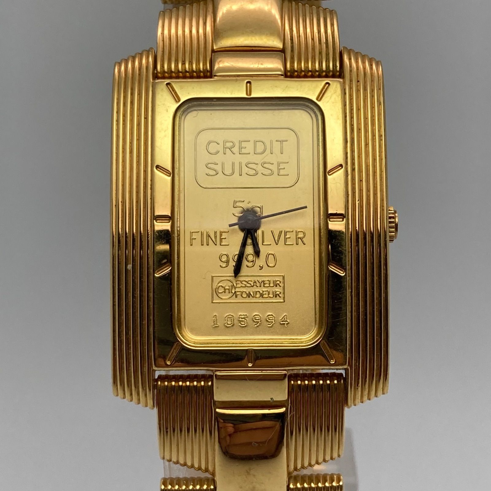 中古 DORIS BLASER クレディスイス シルバーインゴット 腕時計 ペア 