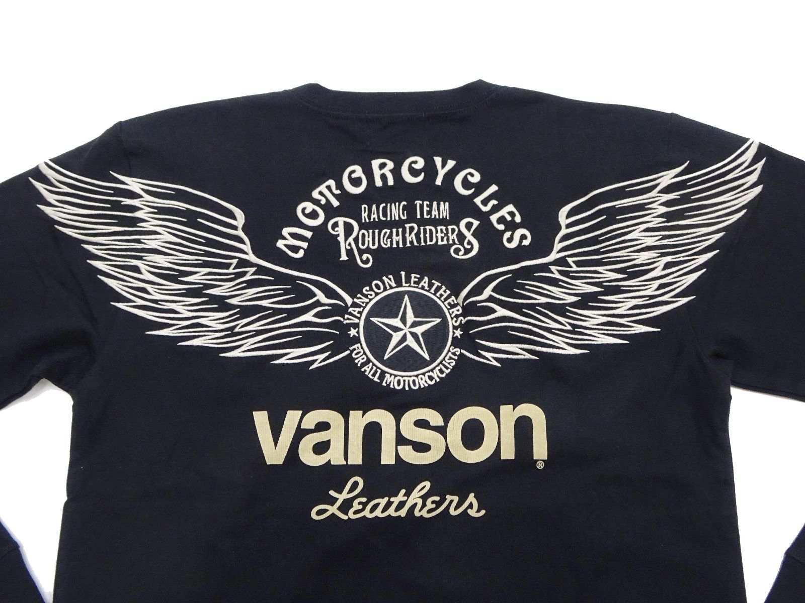 バンソン VANSON 長袖Tシャツ ロンT フライングスター刺繍