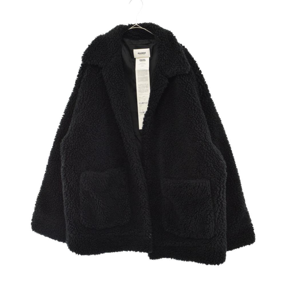 doublet (ダブレット) 21AW×WISM HAND-PAINTED RECYCLE FUR JACKET 21AW04BL123-1  ハンドペイントリサイクルファージャケット ブラック - メルカリ