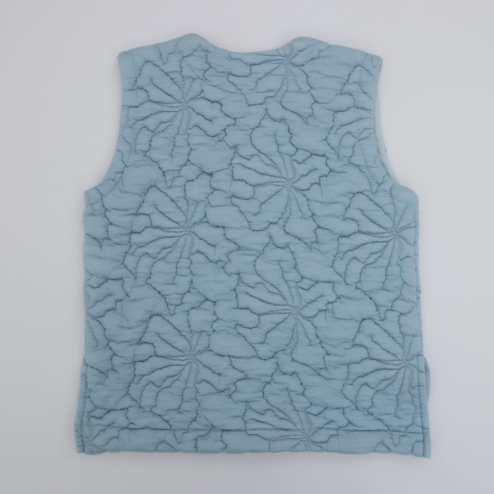 MEYAME メヤメ FLOWER QUILTING VEST LIGHT BLUE フラワー