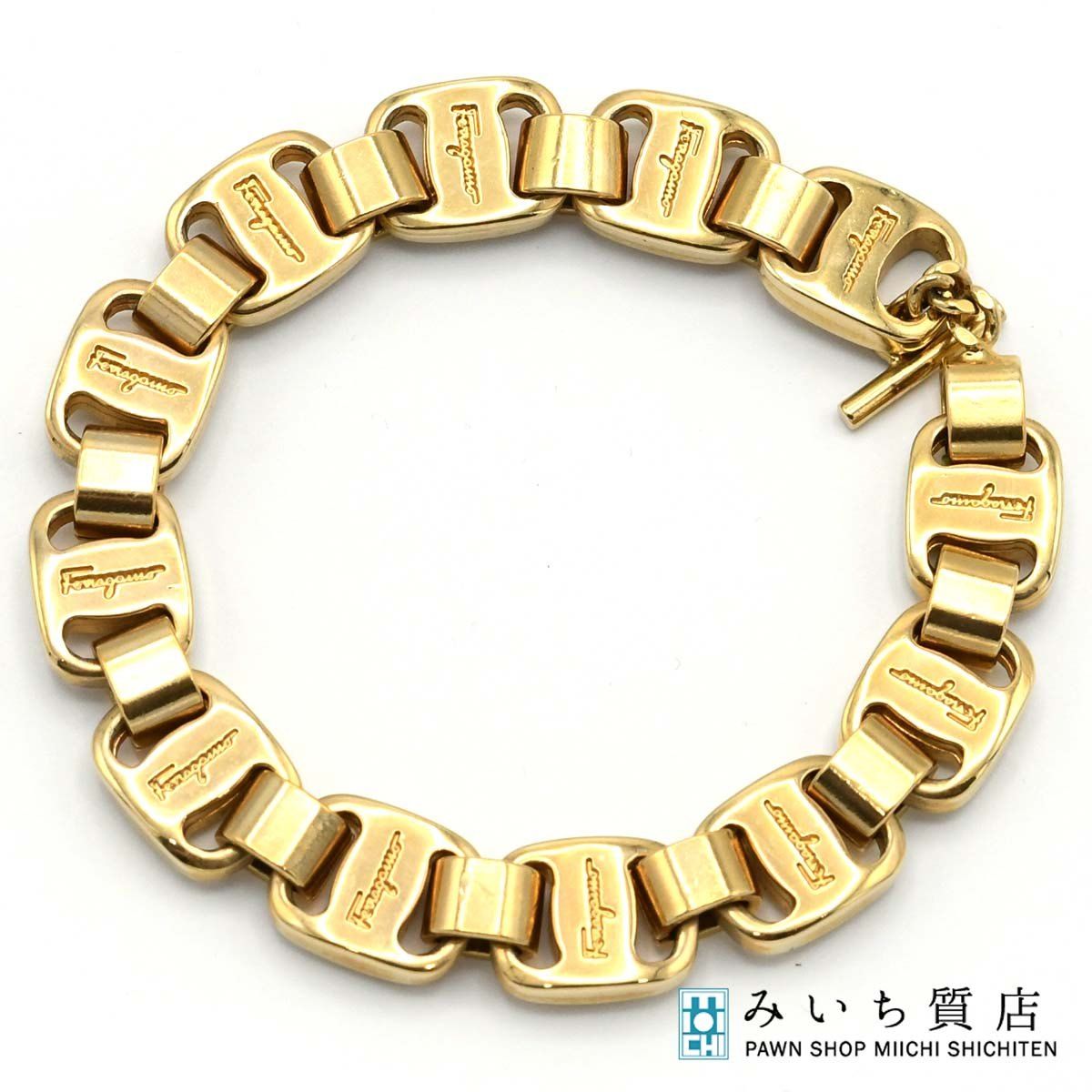Salvatore Ferragamo フェラガモ ブレスレット GP ゴールドカラー 約