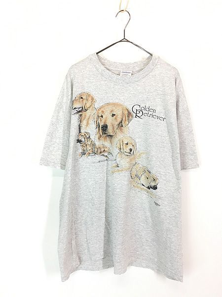 古着 Tシャツ ゴールデンレトリバー 犬 アニマル ドッグ XL ヴィンテージ 90s〜00s GILDAN アニマルプリント Tシャツ 犬 古着