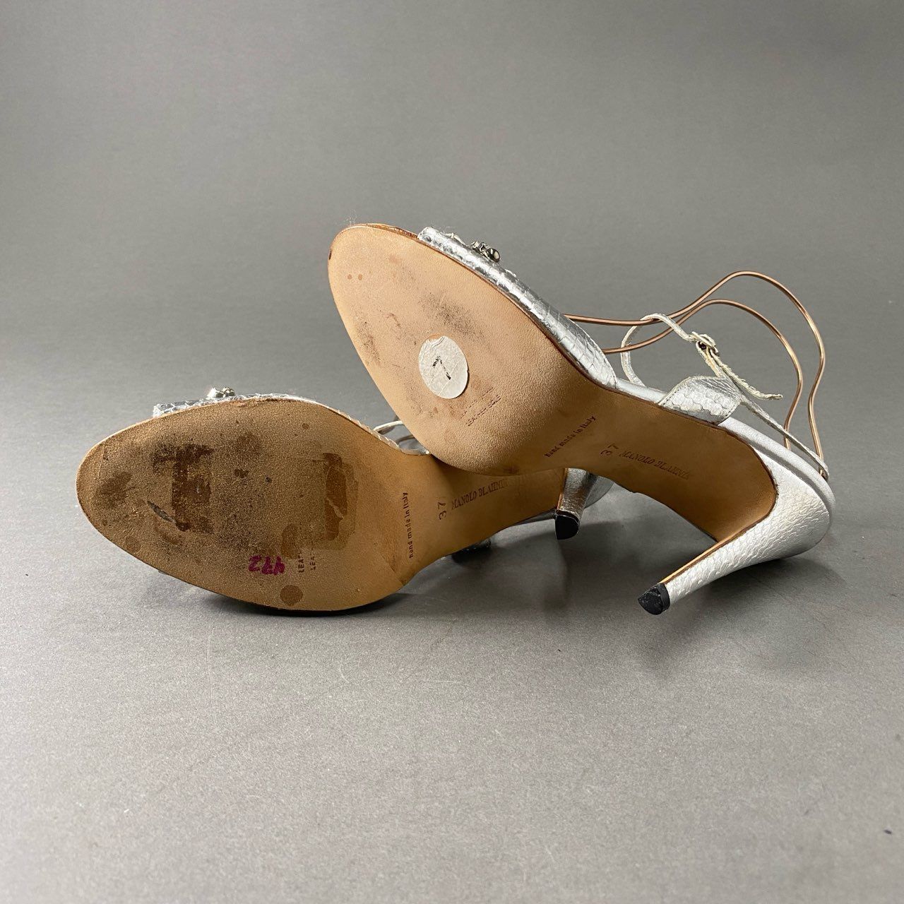 3f18 MANOLO BLAHNIK マノロブラニク パールビジュー ヒール