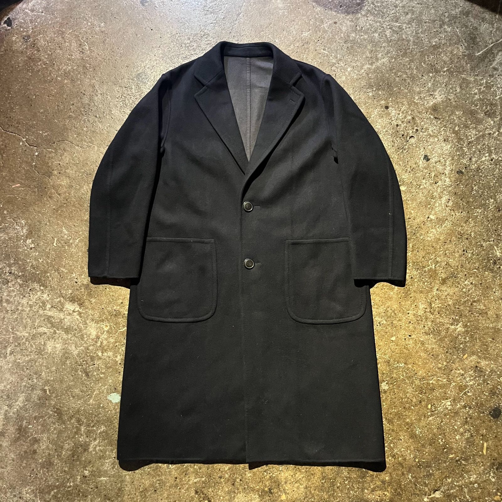 UNITED ARROWS ダブルフェイスチェスターコート L ブラック ウール コットン ユナイテッドアローズ 1125-199-6975