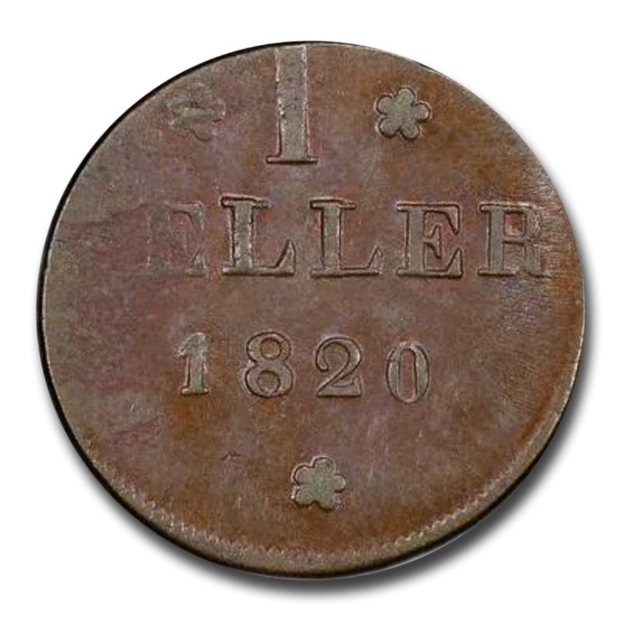 1820-F Germany Heller MS-62 PCGS Brown
