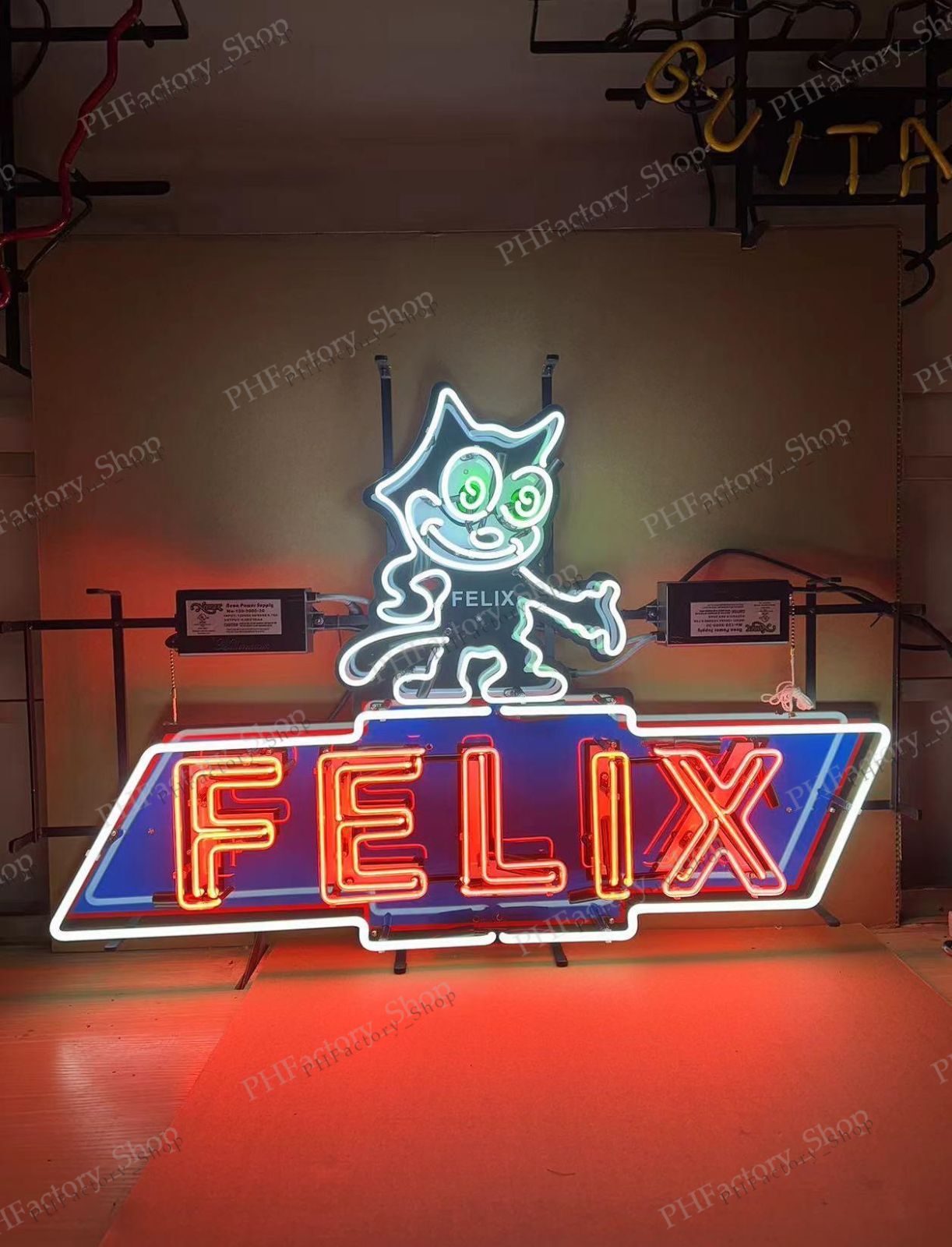 Felixネオンサイン フィリックス FELIX 特大 ガラス ネオン 看板 シボレー