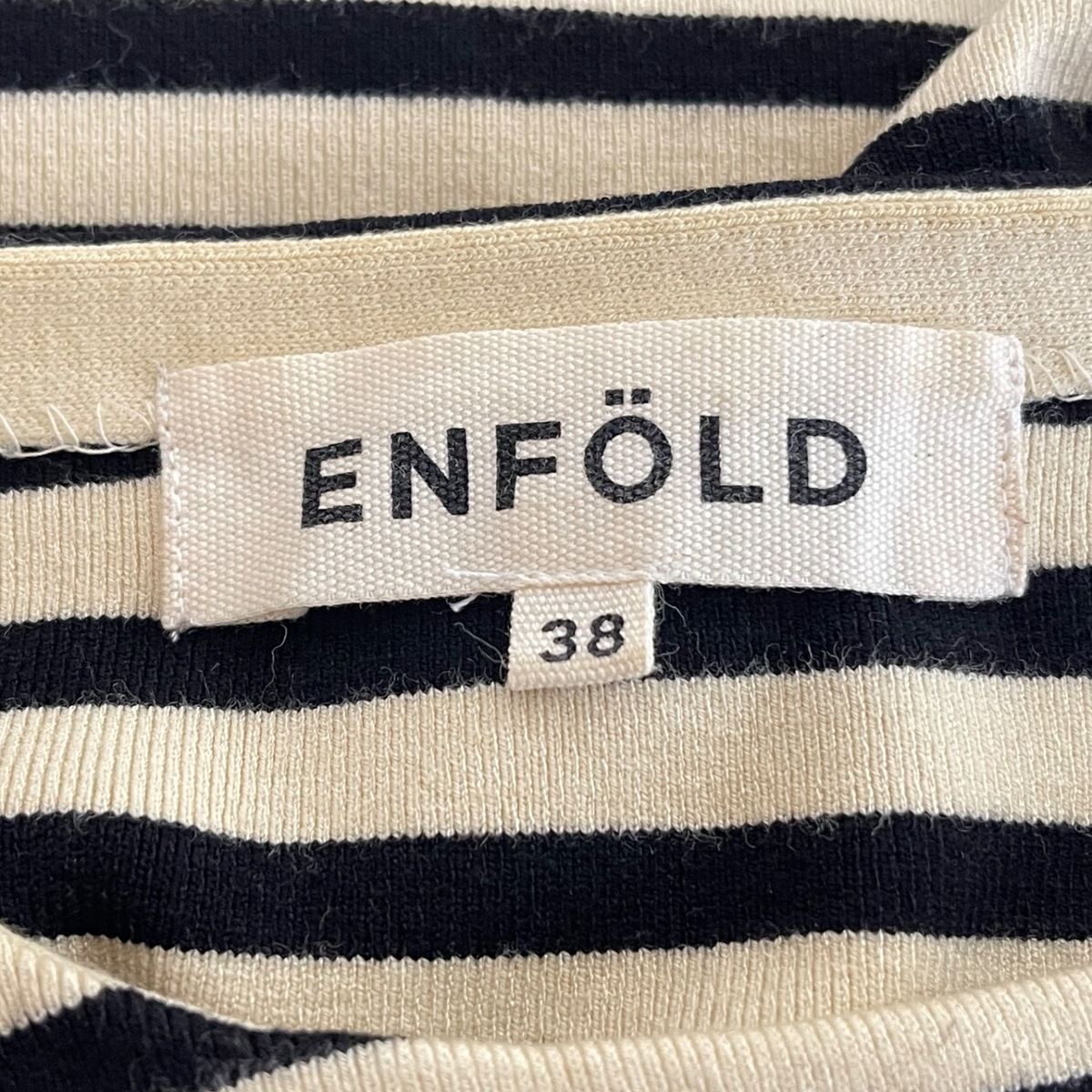 ENFOLD(エンフォルド) 長袖カットソー サイズ38 M レディース - 白×黒