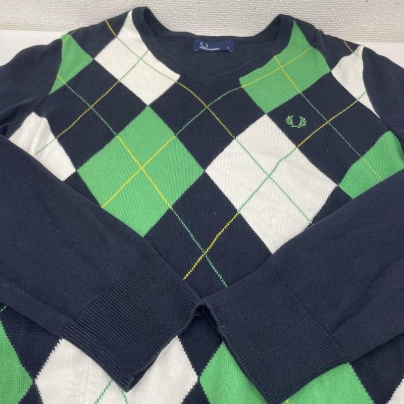 FRED PERRY - フレッドペリー アーガイルチェックVネックニットコットンカシミヤ k2271_3.jpg