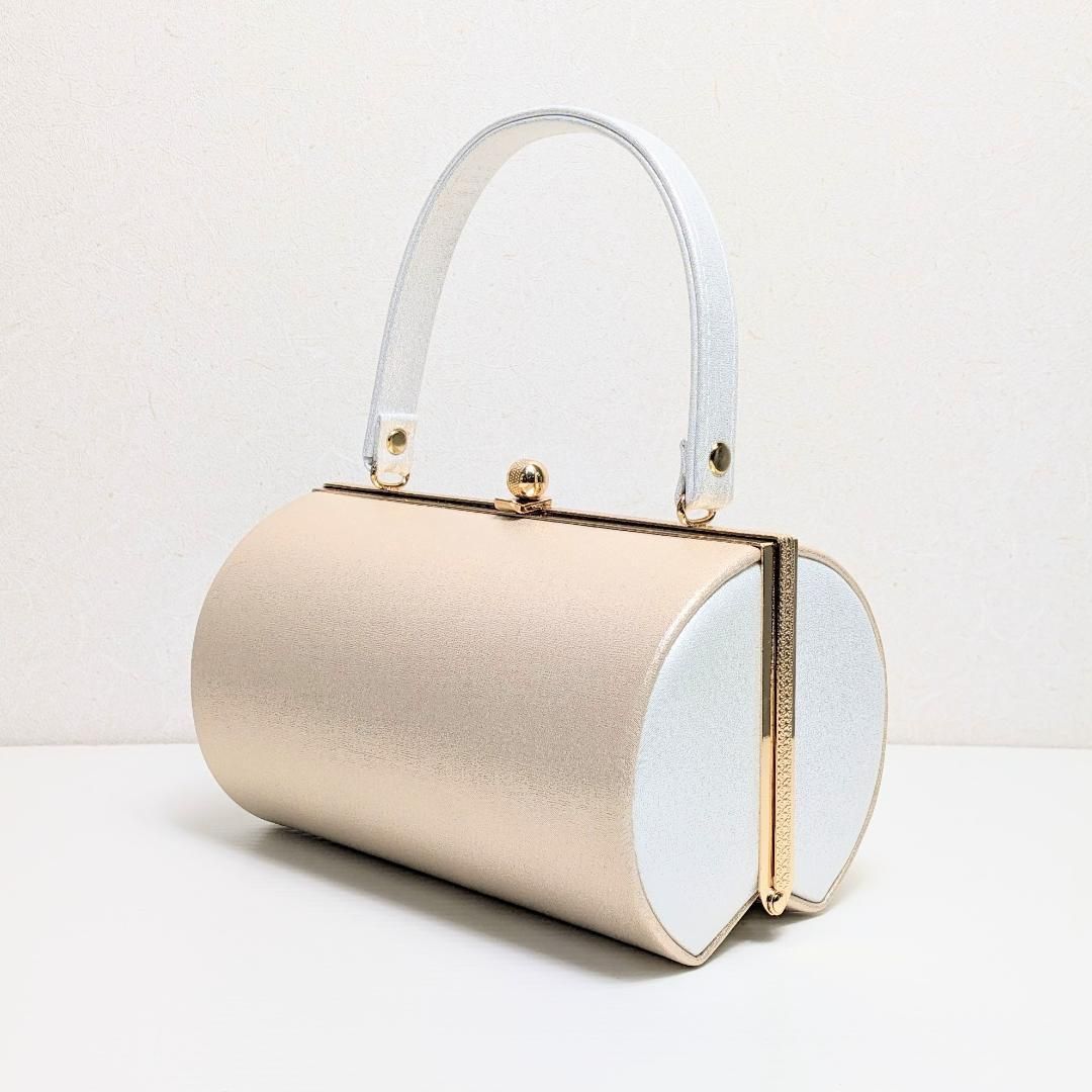 草履バッグセット 振袖 帯地 白 ベージュ フリーサイズ 三枚芯 w47-4 草履バッグセット 振袖 帯地 白 ベージュ フリーサイズ/LLサイズ 三枚