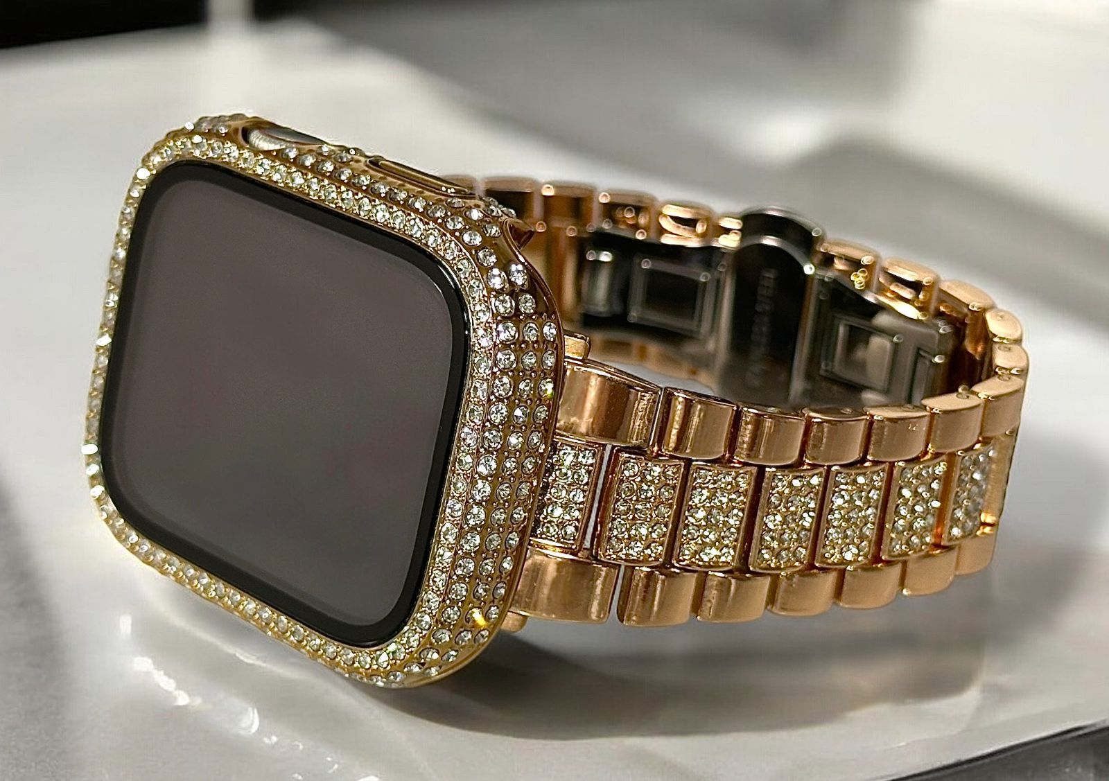 B4★Apple Watchステンレスバンド　ジュエルベルト　キラキラ保護カバー 楽天市場】Apple watch バンド キラキラ + 保護ケース セット