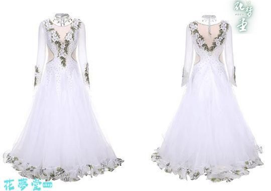 25年 社交ダンスドレス モダンダンス 刺繍 キラキラ ホワイト オーダーメイド 撮影会 舞台 イベント 原野空間-98 LLC-HASEGAWATOSO_COM