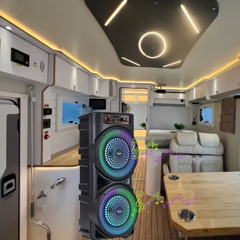 カラフルアトモスフィアライト付きポータブルワイヤレス屋外スピーカー