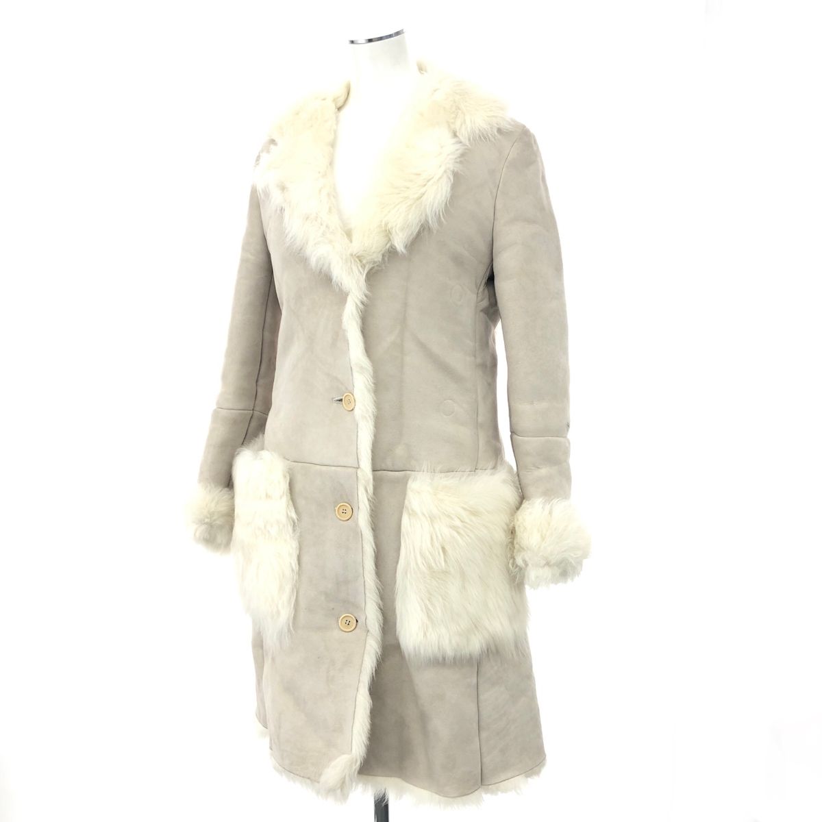 HELMUT LANG ヘルムートラング ムートンコート グレージュ