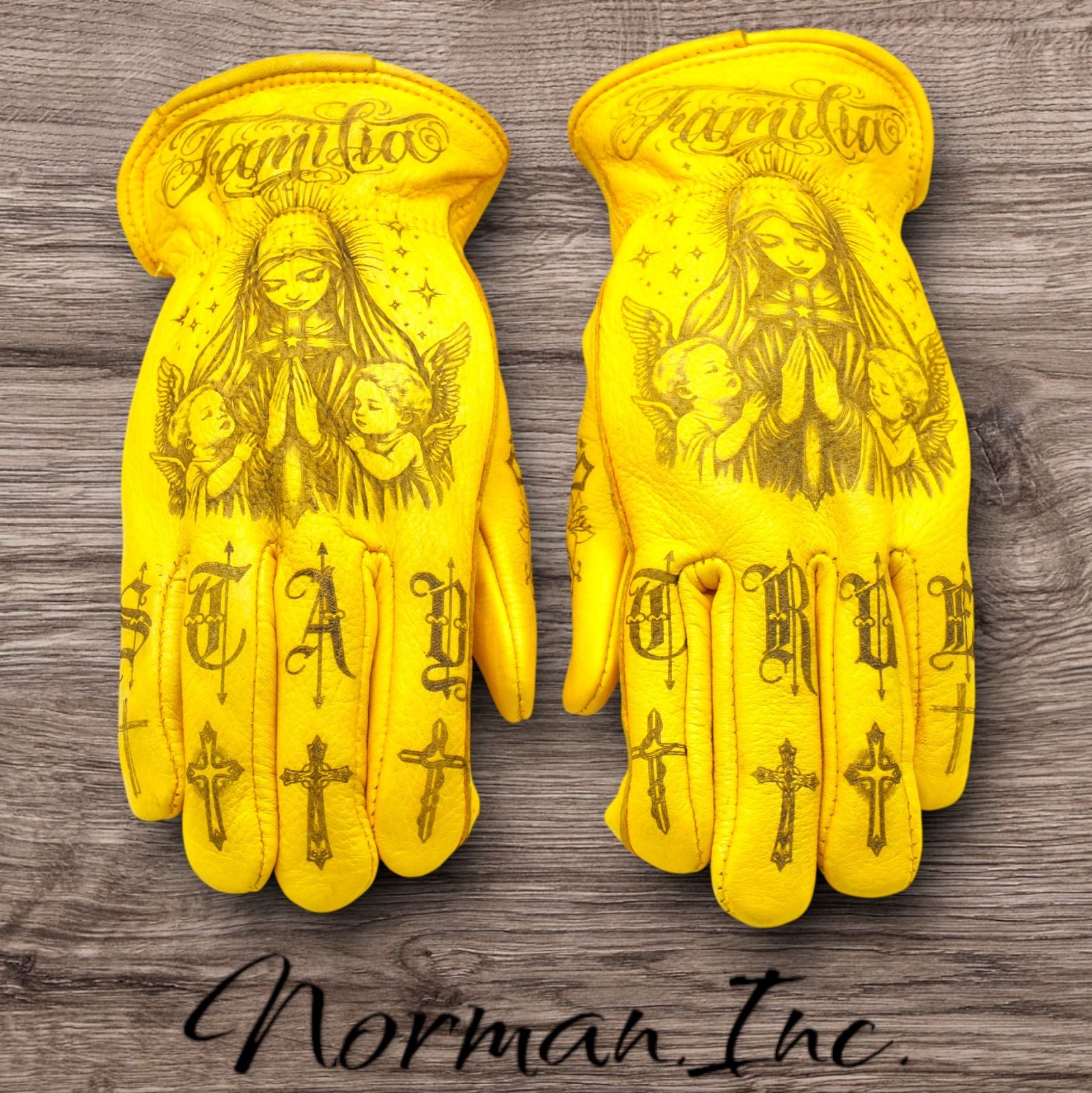 ディアスキン 鹿革 冬用 裏起毛 レザーグローブ アメリカン バイク  