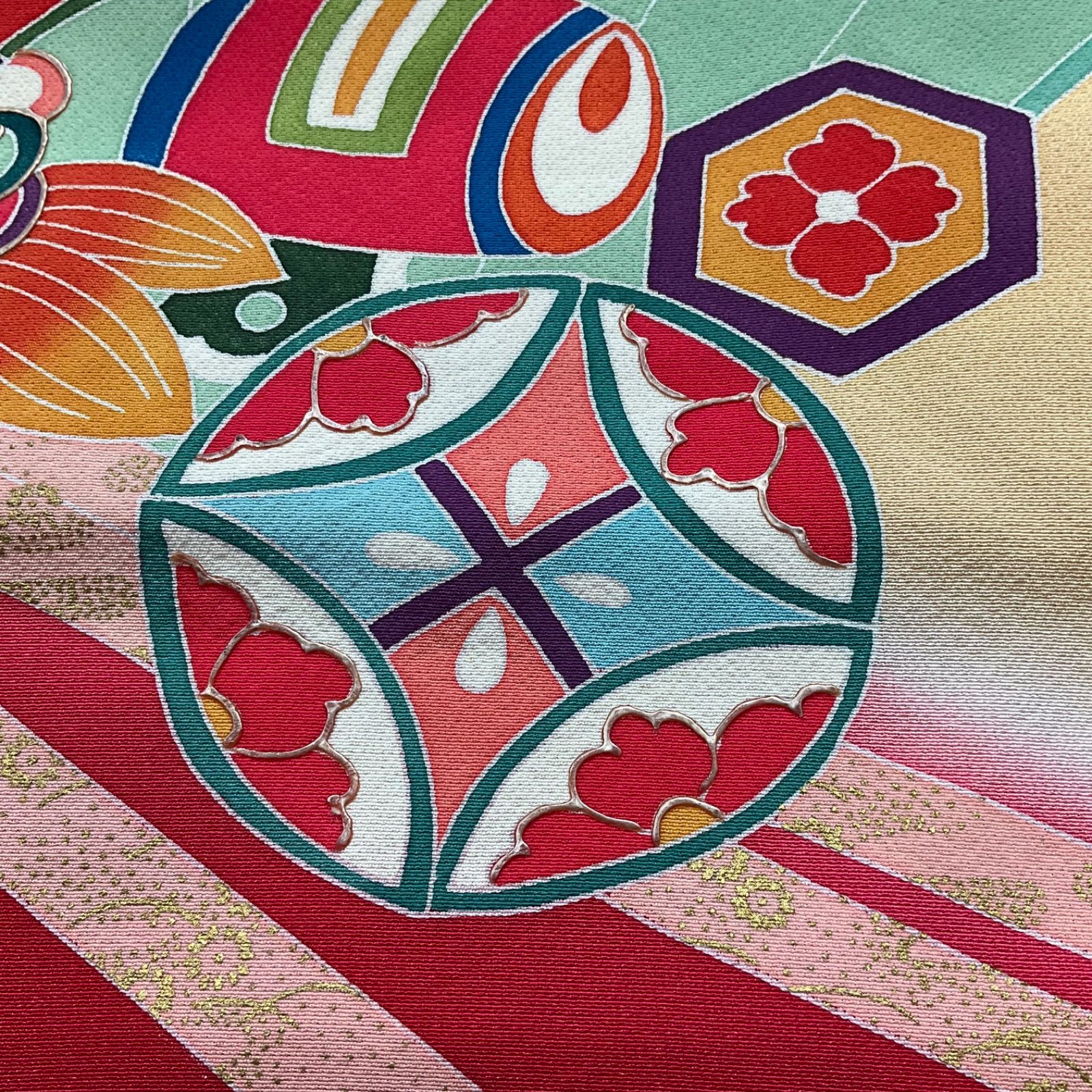 ◇kimono+one◇産着◇お宮参り◇子供着物◇仕付け糸付き◇正絹◇七五三