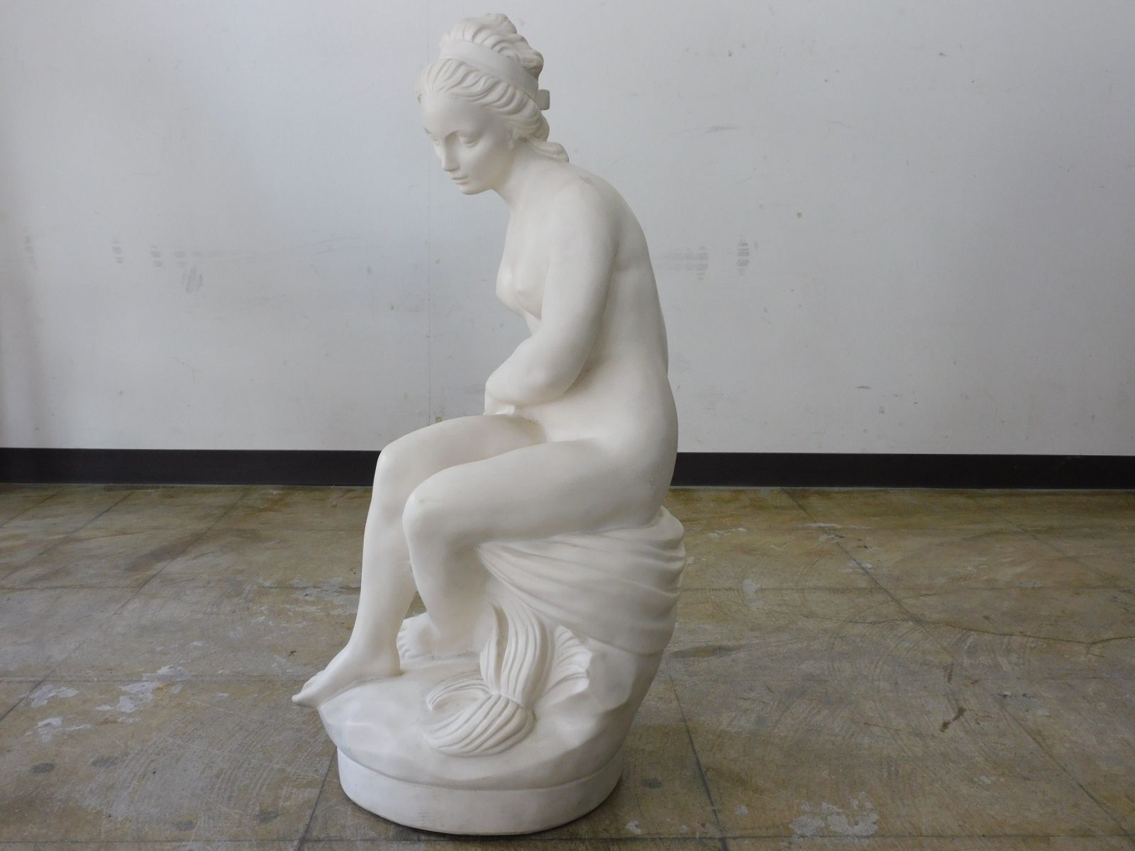 座せる裸婦全身像　クリーンアップ済　美品！　石膏 デッサン　高さ42cm 21M42l1o3eL.jpg_BO30,255,255,