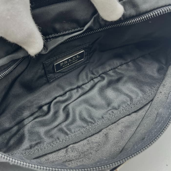 中古】良品 PRADA プラダ 三角ロゴ プレート ナイロン ウエスト