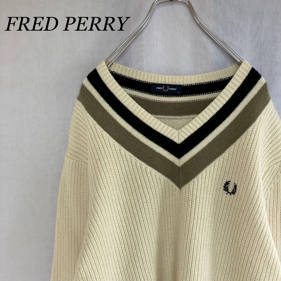 大人気 FRED PERRY フレッドペリー チルデンニット コットンウール M