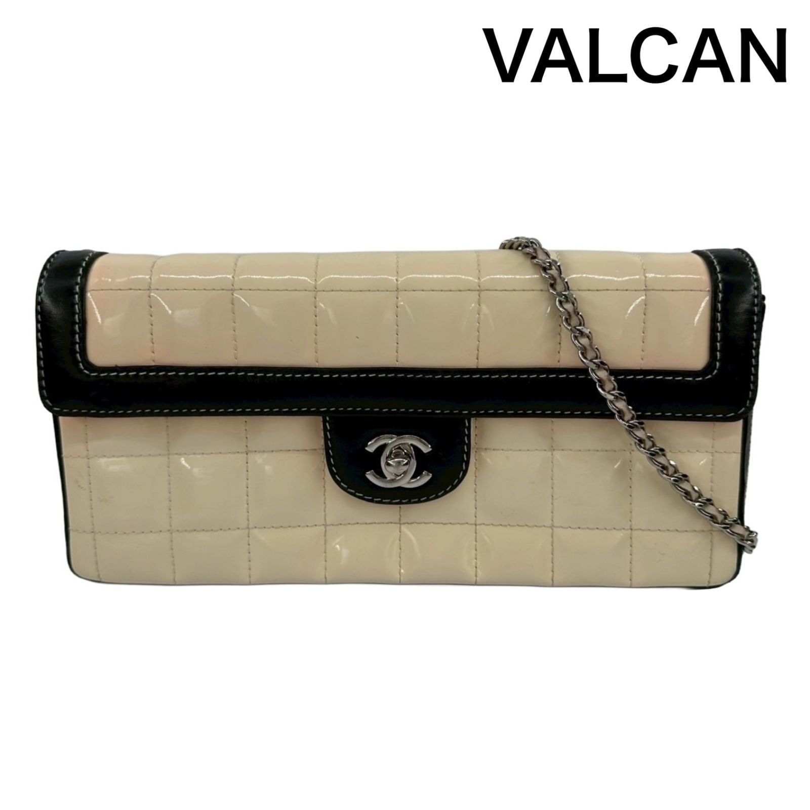 CHANEL チェーン チョコバー ターンロック ショルダー バッグ シール 6 CHANEL - CHANEL チョコバー ラムスキン チェーン ショルダー