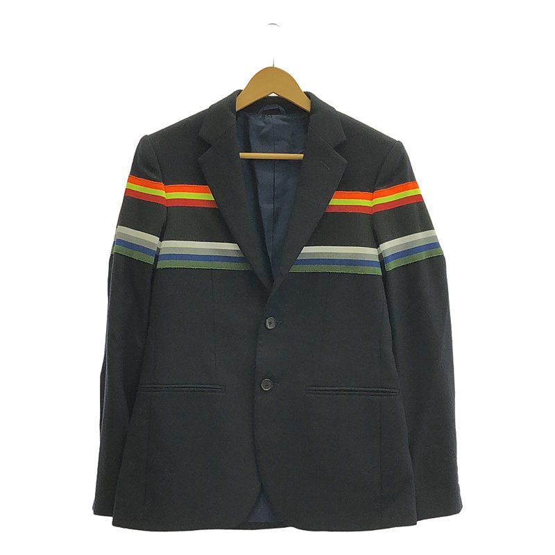 RAF SIMONS | ラフシモンズ | 2014AW | × STERLING RUBY STRIPE JACKET テーラードジャケット | 44 | ネイビー | メンズ