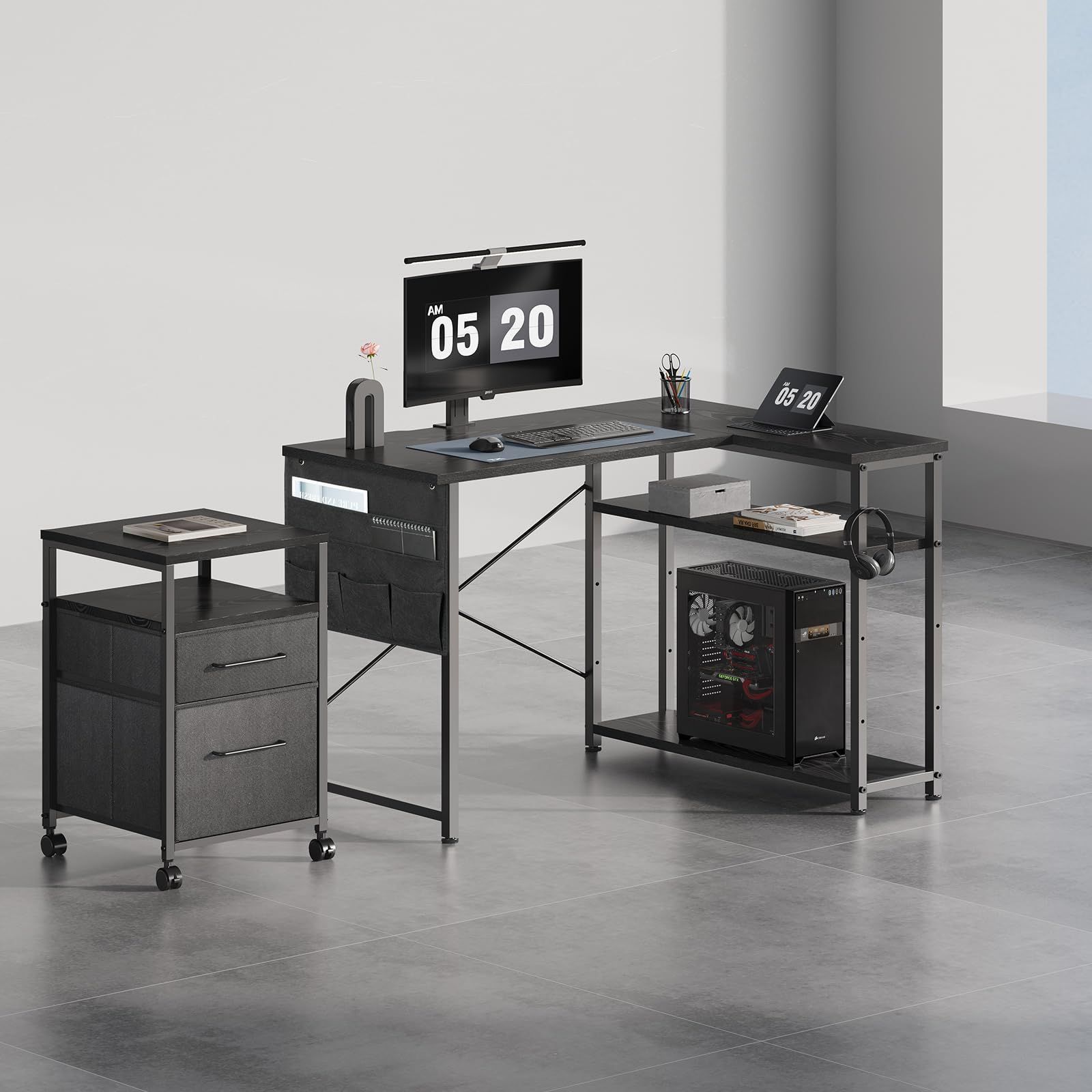 ラック付き 棚板高さ調節