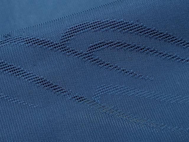 平和屋着物＊夏物 色無地 縦絽 流水紋紗 紺色 正絹 逸品 未