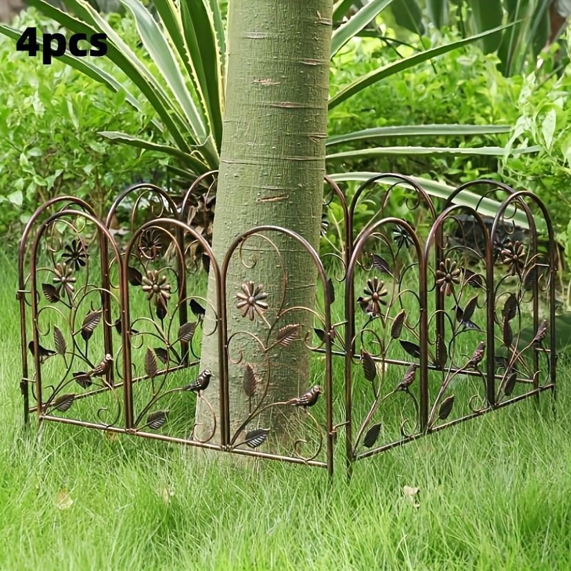 ガーデン フェンス ガーデンフェンス 4個入り ４個セット ヨーロッパスタイル メタル おしゃれガーデンフェンス 装飾用 アイアンアート ヘッジ つる植物 つる性植物用 屋外 フェスティバル デコレーション セット販売 庭 ガーデン ガーデニング ブロンズ STEELWINDOWSANDDOORS_COM
