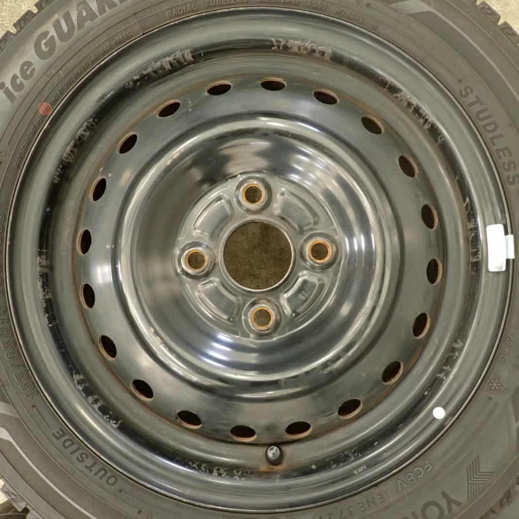 冬 4本SET 会社宛 155 65R14×4.5J 75Q ヨコハマ アイスガード IG60 スチール ムーヴ ミラ アルト パレット NO F3020