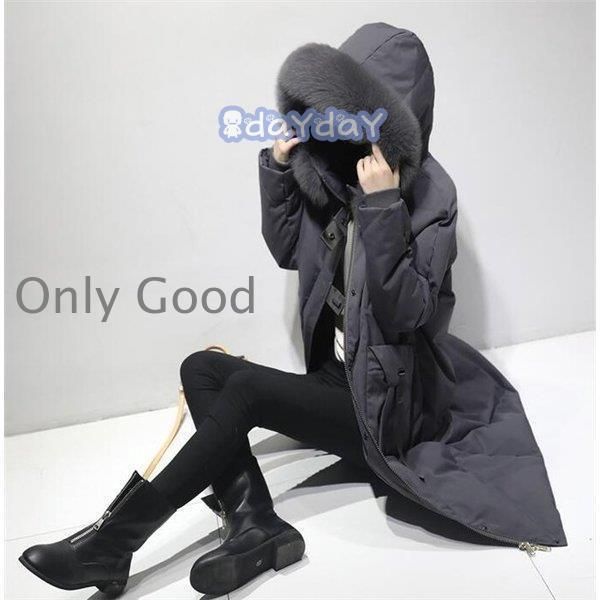 ロングダウンコート ファー