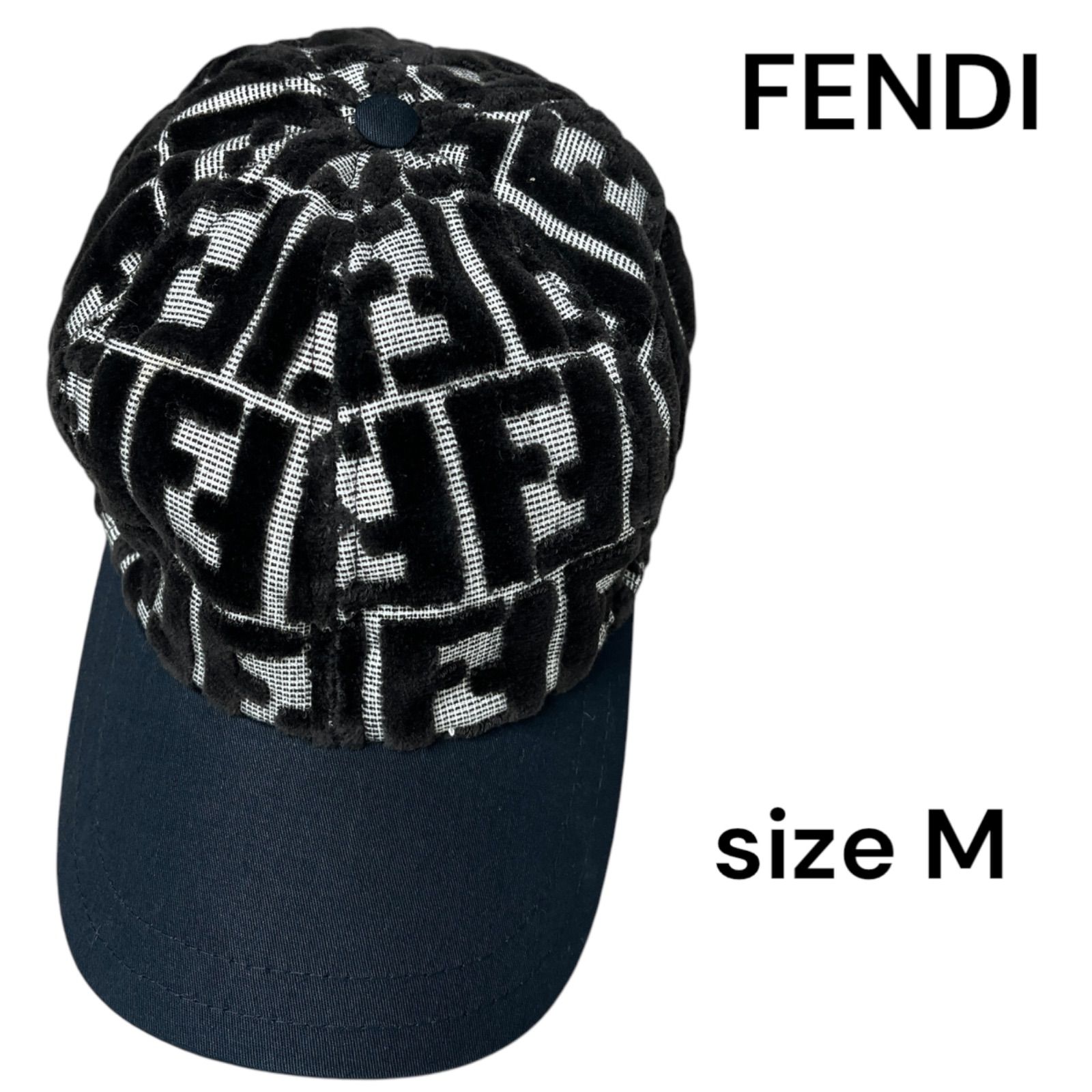 美品 フェンディ FENDI ズッカ柄 コットンメイン 総ロゴ