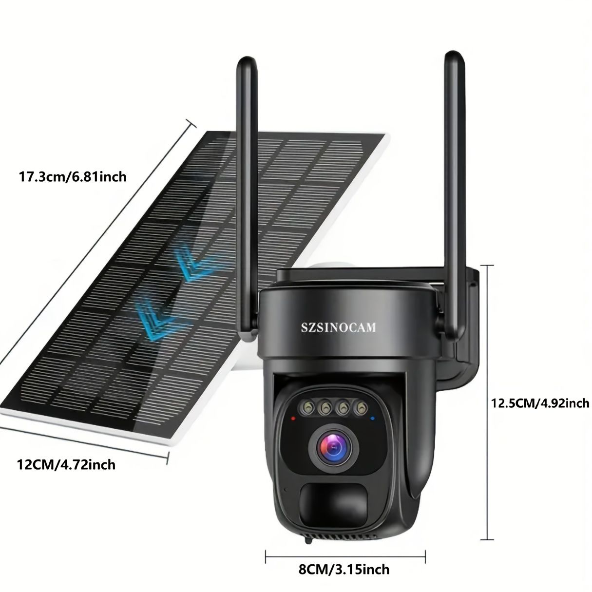 IP66防水4G LTE屋外セキュリティカメラ ソーラーパワー SIMカード付き - 1080p HD PTZ ナイトビジョン モーションデテクション 2ウェイトーク SD＆クラウドストレージ WiFi不要 農場や屋外監視に最適 屋外セキュリティカメラ |