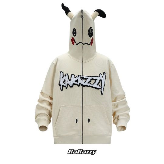 ◆Kakazzy◆フルジップ パーカー ホワイト 送料込 ◇Kakazzy◇フルジップ パーカー ホワイト 送料込