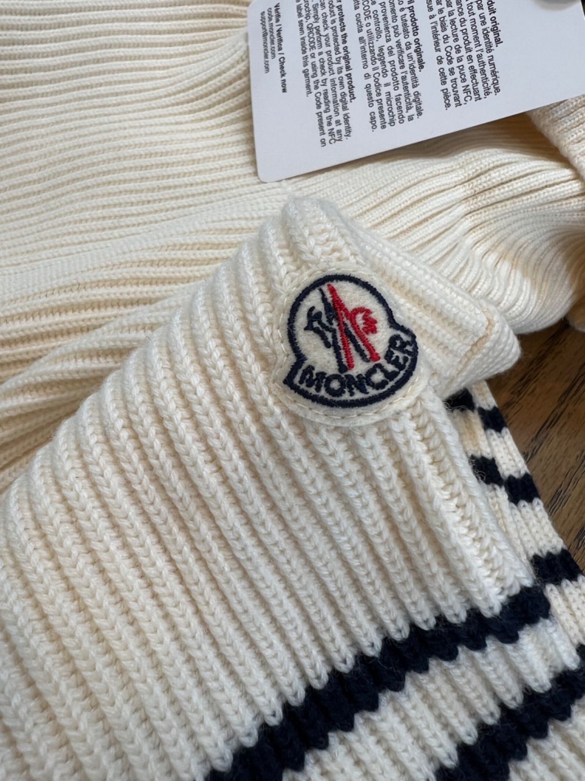 MONCLER モンクレール ボーダー切り替えニット 新品 サイズL - メルカリ