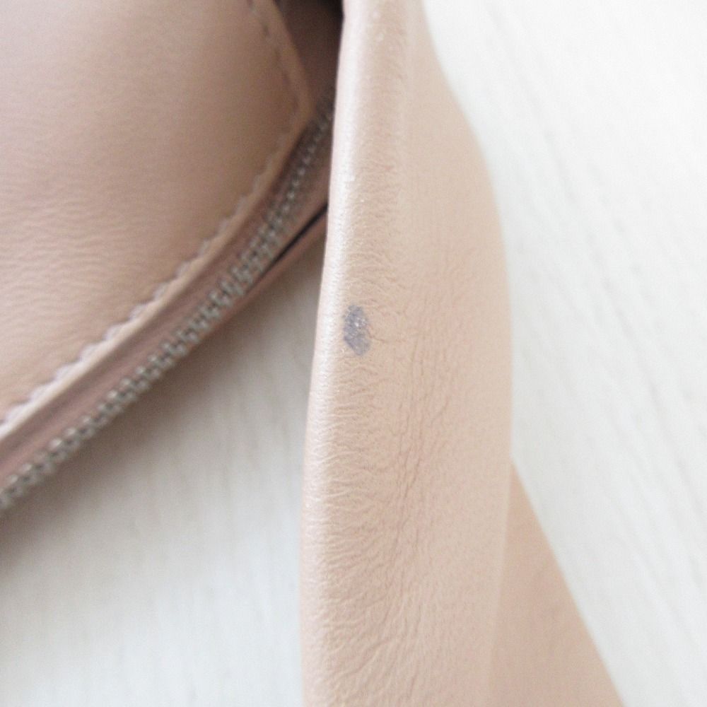 良品 CELINE セリーヌ レザー ショルダーバッグ ピンクベージュ  