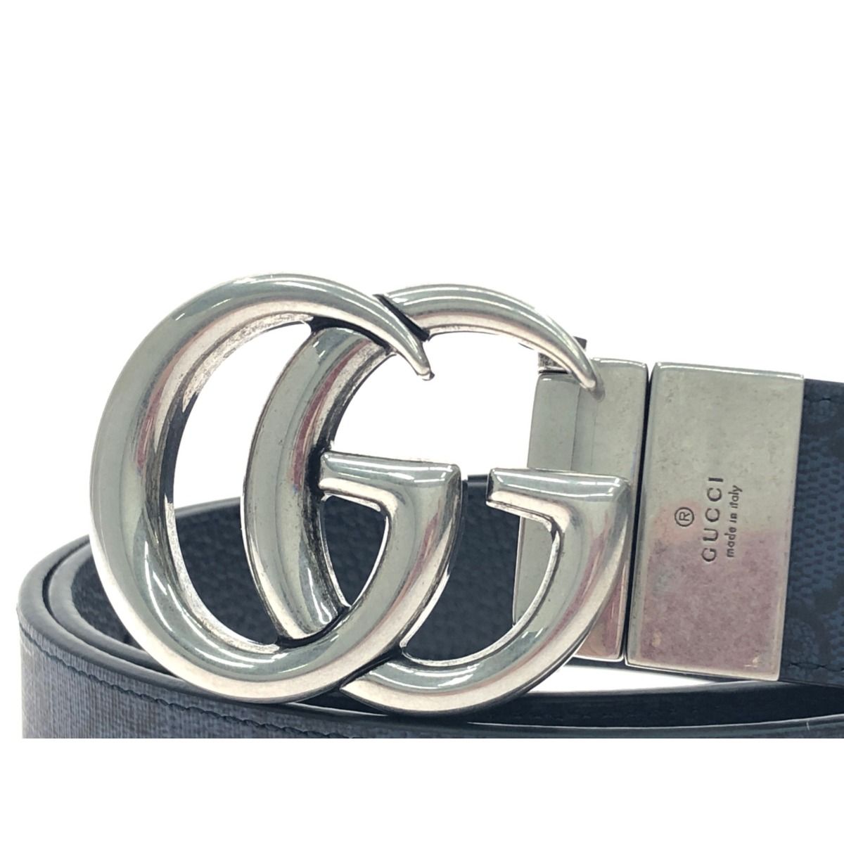 ▽▽GUCCI グッチ メンズ レザーベルト リバーシブル ダブルG GG