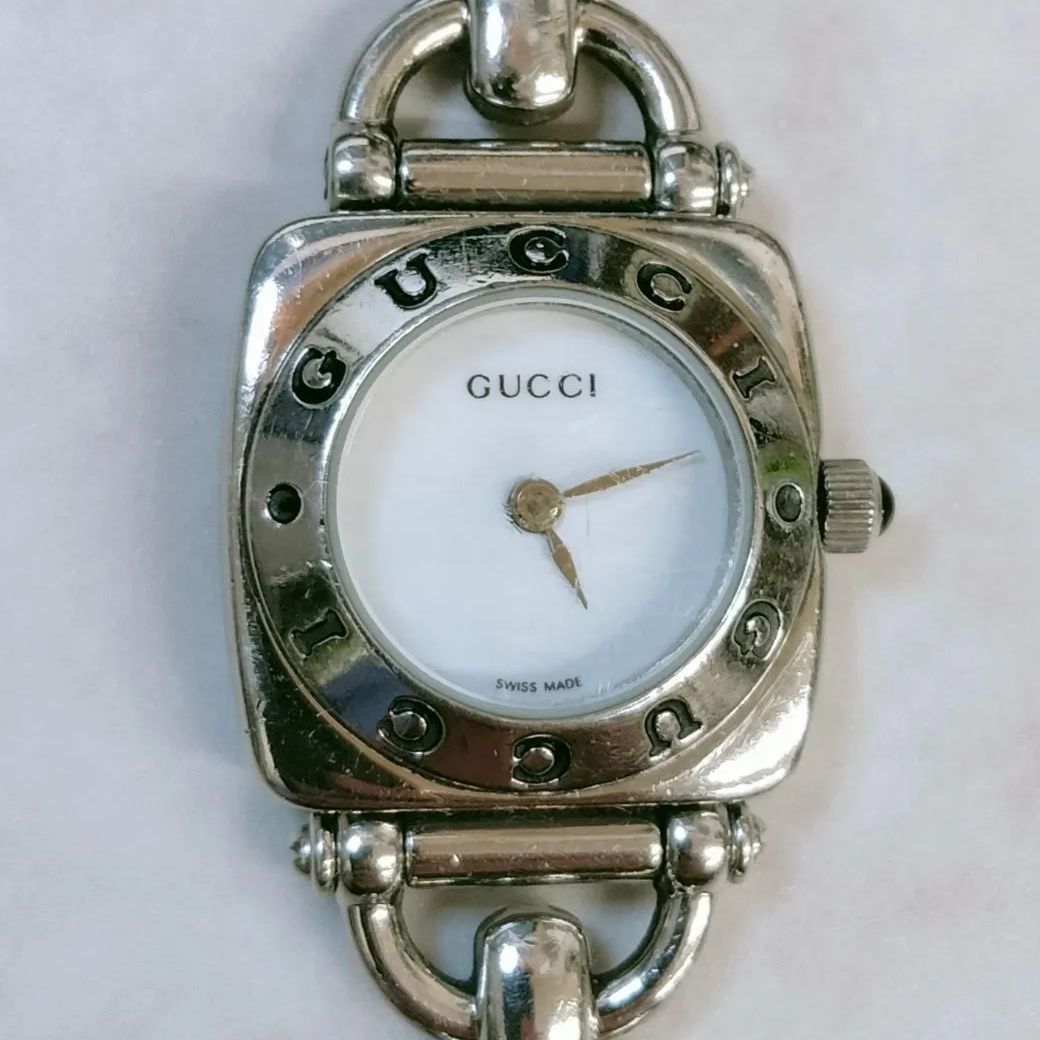 訳あり 電池交換 稼働確認済み】GUCCI グッチ 時計 ホースビット 6400L