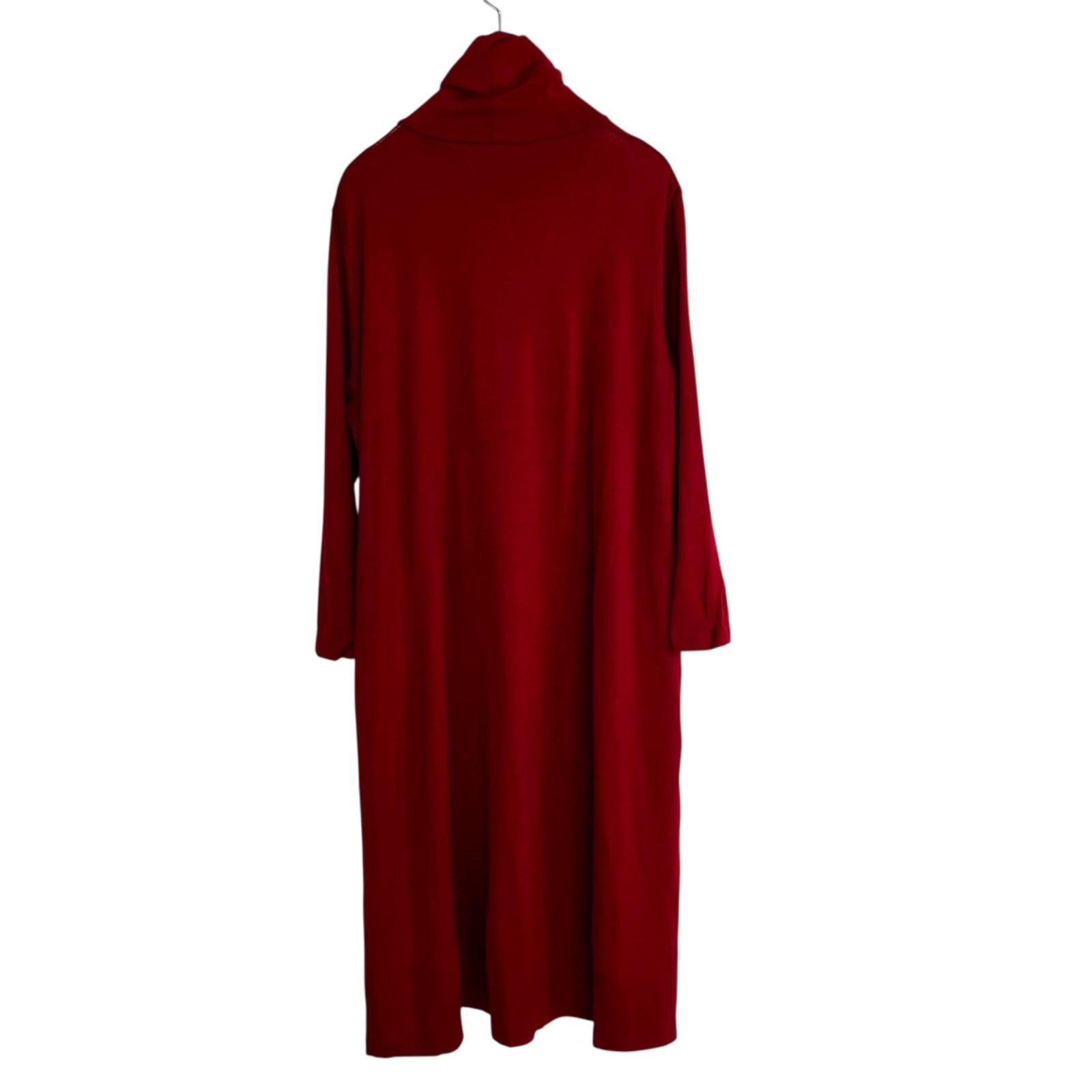 中川政七商店 ウールのタートルワイドワンピース レッド 赤 タートルネック ニット ロングワンピース ハイネック 長袖 毛 薄手 ナカガワマサシチショウテン