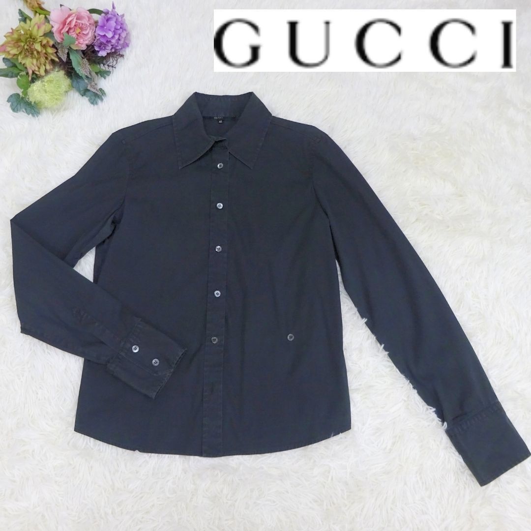 GUCCI グッチ 長袖シャツ ブラック XLサイズ メンズ - メルカリ