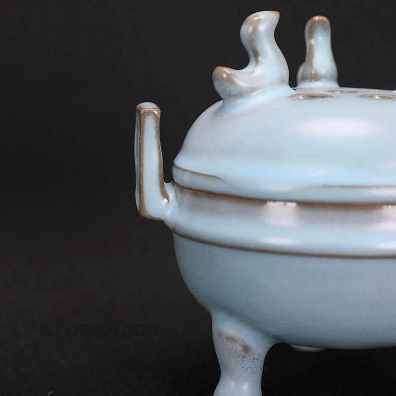 宋汝窯天青色三鳳鳥香炉 景徳鎮 陶磁器 装飾品 現代工芸品 美術