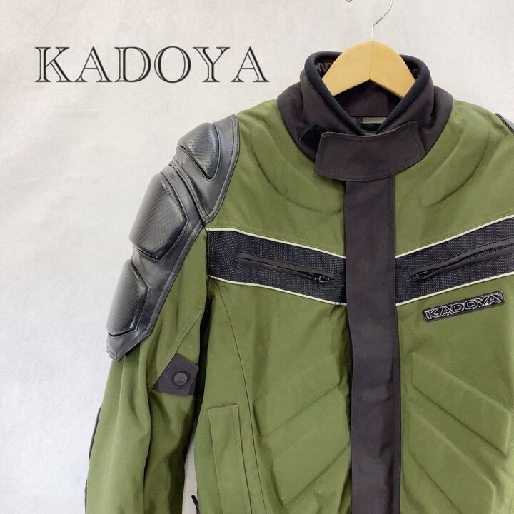 カドヤ レーシングジャケット プロテクタージャケット バイクジャケット M グリーン メンズ ファッション