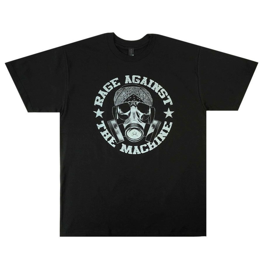 メンズ Tシャツ RAGE AGAINST THE MACHINE TEE レイジ アゲインスト ザ マシーン バンドＴシャツ ブラック 黒  ガスマスク ライブ ツアー 半袖 TSHIRTS アーティスト ロックT ミュージックT メタル ハードコア - メルカリ