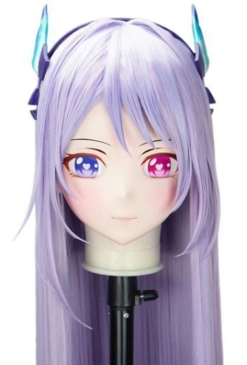 全頭マスク カツラ付き ロック付き NO.172 フルマスク ドール ヘッドロリータ人形 コスプレ 変身 仮装 着ぐるみ 二次元美少女