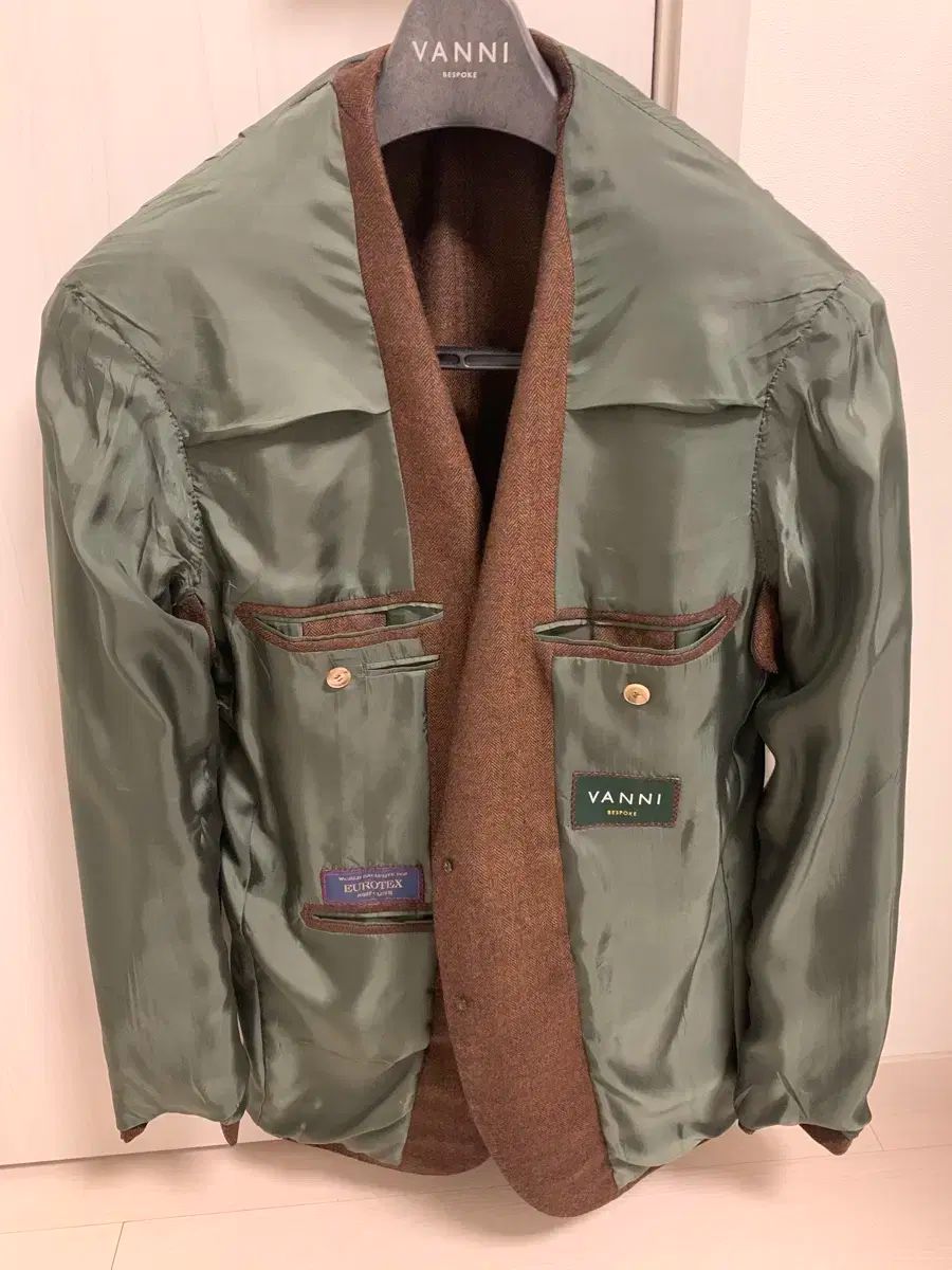 半ヴィスポークユーロテックスヘリンボーンブラウン 340g ジャケット KANDAIZUMI_COM