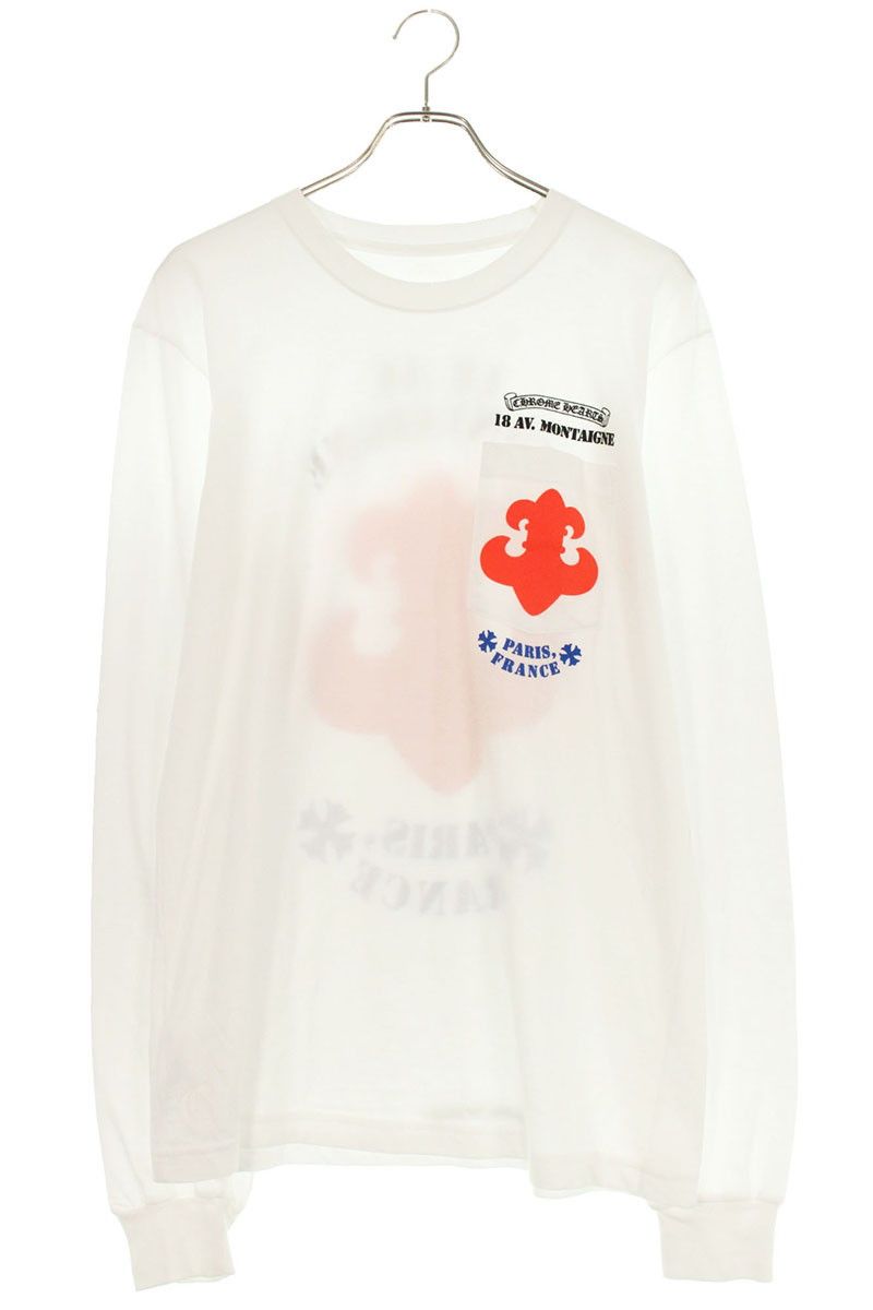 クロムハーツ】英字ダガープリント 長袖Tシャツ ロンTホワイト 紫