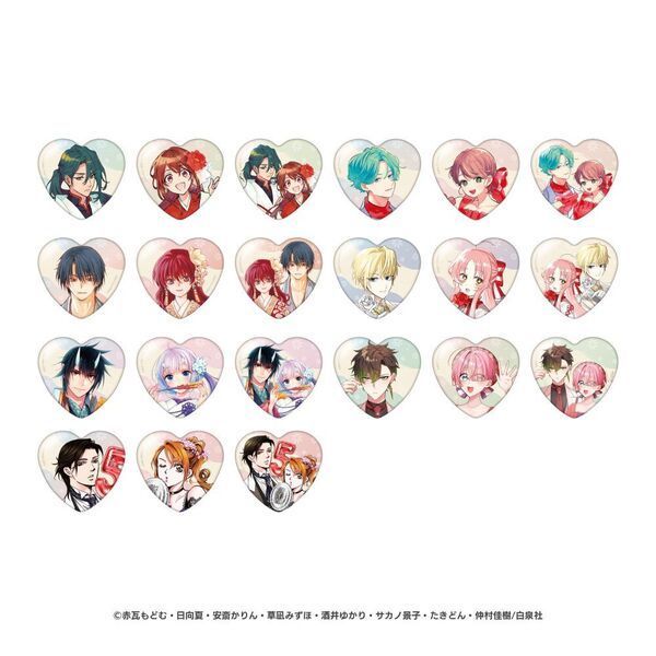 缶バッジ　花とゆめ　うさみみ　当選品 未開封品 花とゆめ ハート缶バッジ【A】(全7作品21種）BOX（花とゆめ50