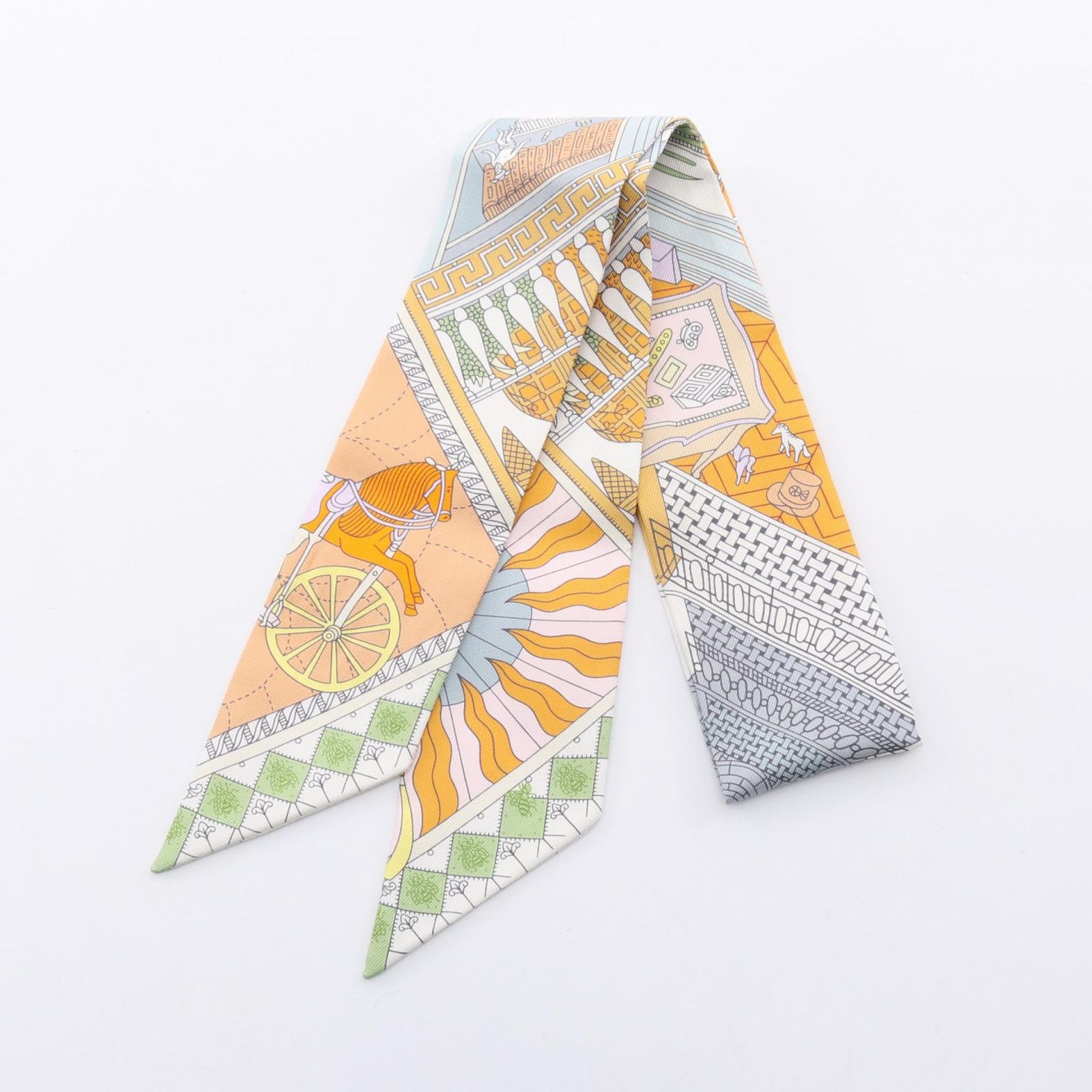 エルメス HERMES スカーフ ツイリー Objets de Curiosite グリスブルー