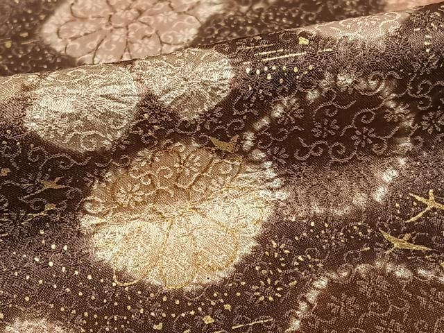 平和屋着物○十日町 名門青柳謹製 訪問着 舞花文 暈し染め 金彩 上代45