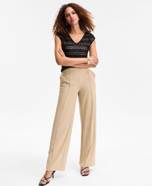 【送料無料】 アイ.エヌ.シー インターナショナル コンセプト レディース カジュアルパンツ ボトムス Women's Straight-Leg Pull-On Pants XS-P/XL Crostini