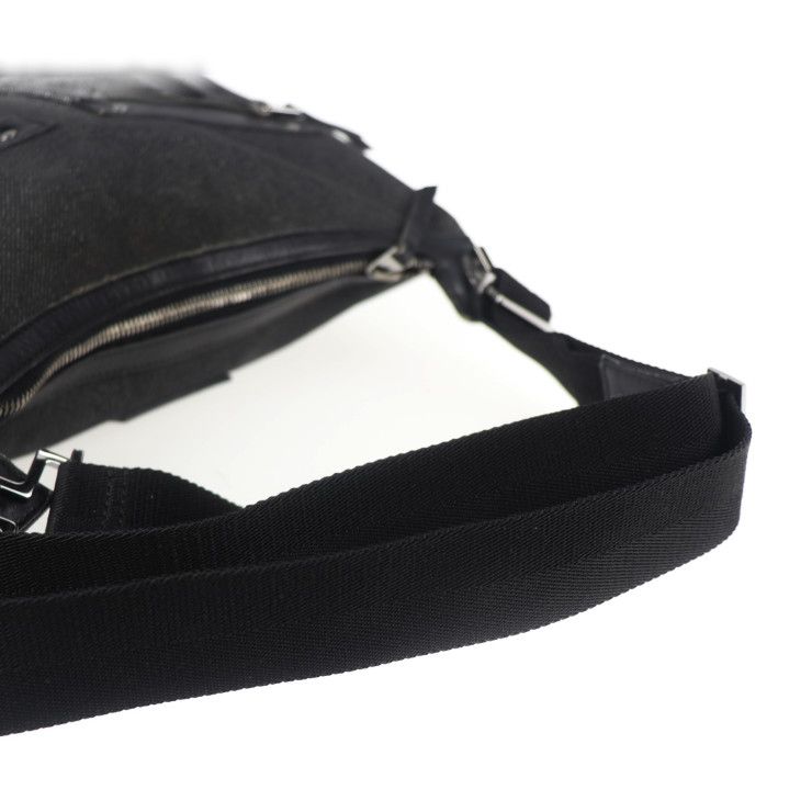 GUCCI グッチ ショルダーバッグ 90762 キャンバス レザー ブラック